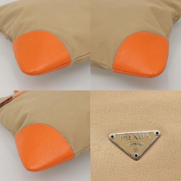 PRADA Tote Bag Canvas Beige Silver Auth 117799 - Picture 16 of 16